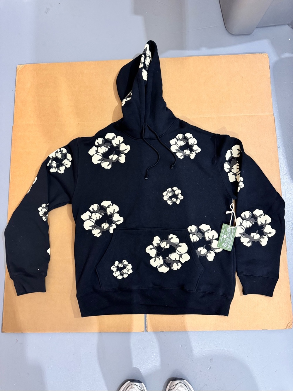 Black Floral-Print Hoodie - Men's Lightweight Shirt Jacket Style